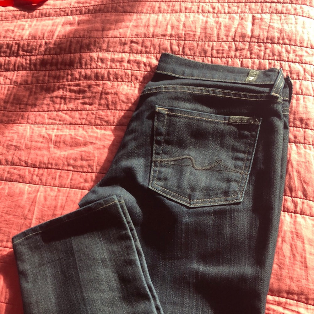 7 for all mankind dark wash jeans, size 30